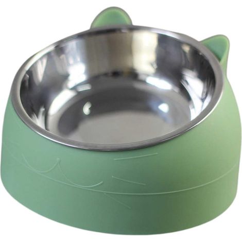 Bol Alimentaire Pour Chat - Bol Surélevé Incliné 15° En Acier Inoxydable Et PP - Pour Chats Et Petits Chiens - 16,5 x 16,5 x 10 cm - 1 Pièce (1/5)