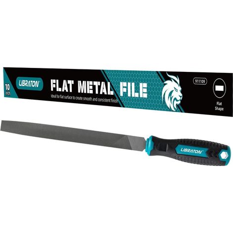 Flachfeile für Metall 250mm mit ergonomischem Griff aus Kohlenstoffstahl (1/5)