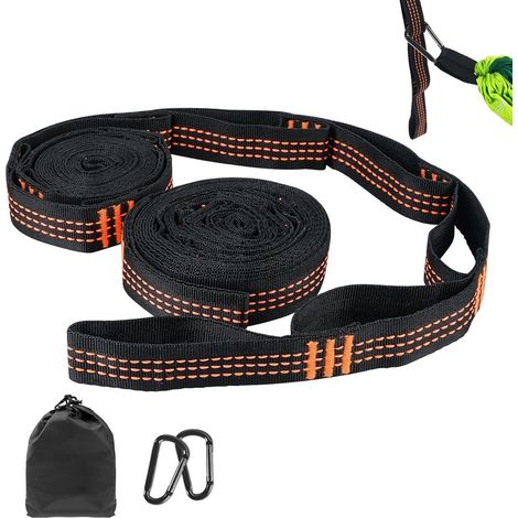 Filiyano – sac de rangement – 2 hamacs extensibles - 2 m réglables, avec mousqueton et sac de rangement - Sangles de suspension - pour camping, jardin (1/5)