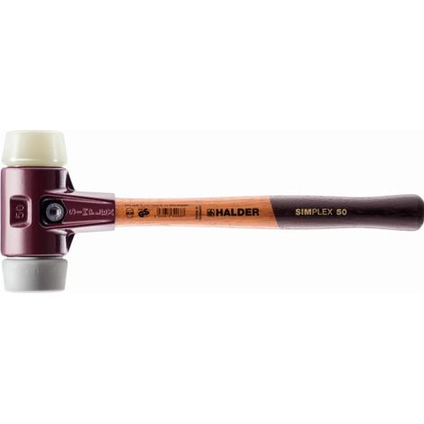 Mazza HALDER SIMPLEX TPE medio / superplastico con alloggiamento in ferro malleabile e manico in legno - D=40 mm - 3038.040