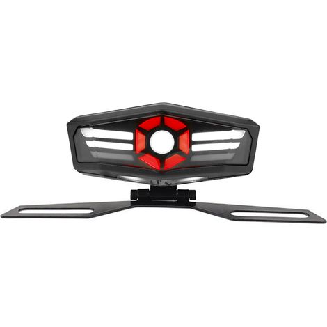 Feu arrière LED moto universel Intégré clignotant plaque dynamique 12V étanche design fumé pour custom café racer (1/5)
