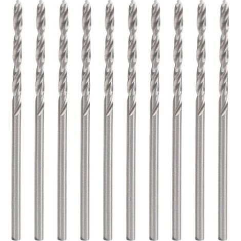 Lot de 10 forets HSS hélicoïdaux en acier rapide avec tige droite 1,75 mm pour fournitures industrielles (1/4)