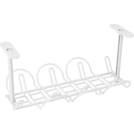 Support de prise électrique sous table, étagère suspendue, panier de rangement en fil métallique (1/5)
