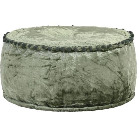 Pouf rond pogont pogont en velours 40x20 cm disponible en différentes couleurs Couleur : VERT (1/4)