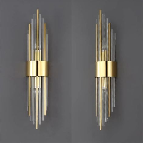 Appliques murales modernes pour espaces de vie, luminaires pour chambres, lampe murale en cristal de vanité, lumière LED de luxe, chambre à coucher, hôtel, lampe de chevet, couloir, allée (Or)