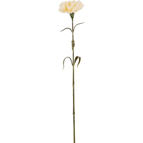 Cream Carnation Stem Artificial Flower - Plastic - L11 x W10 x H56 cm - Cream