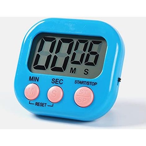 Minuteur de Cuisine magnétique avec Grand écran LCD, minuteries pour la Cuisson, l'étude, Alarme puissante et Compte à rebours Bleu