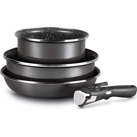 Set MAGEFESA con manico removibile: pentola, padella e portapranzo