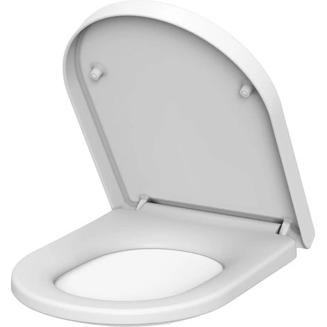 Siège de toilette, fermeture douce, libération rapide, Blanc (1/2)