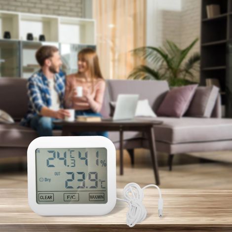 Thermomètre et hygromètre à écran tactile pour une utilisation en intérieur (1/5)