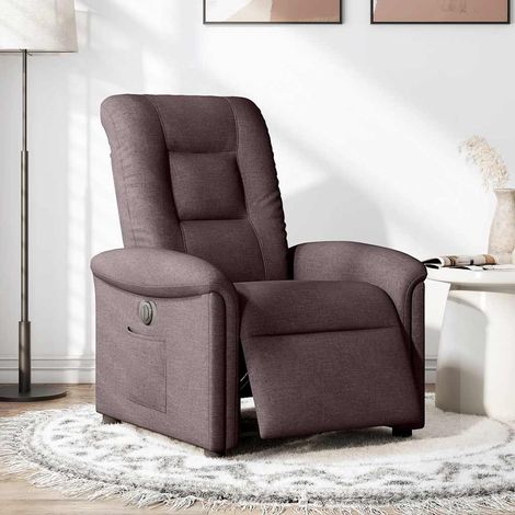 Maison Exclusive - Sillón reclinable eléctrico tela marrón oscuro