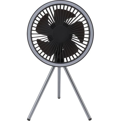 Ventilateur trépied de camping LED 10000mAh rechargeable, ventilateur portable d'extérieur pour barbecue, pêche et voyages en voiture (1/5)