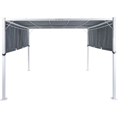 Gazebo LED PARGA Metal 310 cm 310 cm Grey