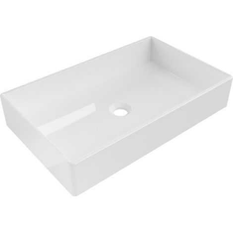 Silla Vasque à poser rectangulaire, céramique 60x37x11 cm, Blanc