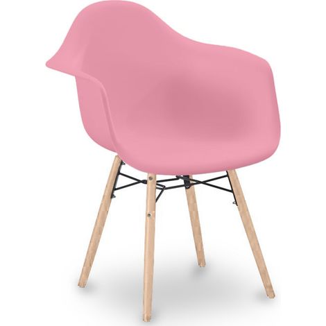 Sedia da Pranzo Design Scandinavo - Gambe in Legno - Nordika Rosa (1/4)