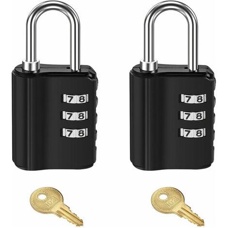 Cadenas à combinaison avec 2 clés, cadenas extérieur résistant aux intempéries à 4 chiffres pour école, salle de sport, clôture, moraillon, garage, etc.