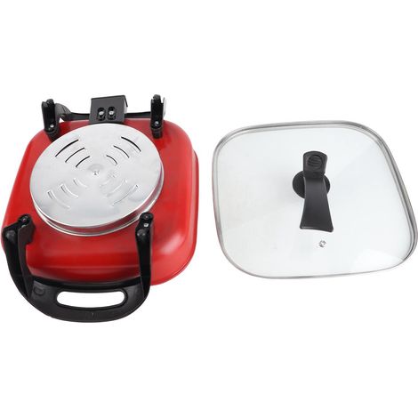 Pentola elettrica rettangolare antiaderente da 5 litri, 1360 W, multifunzionale, in alluminio-magnesio (1/4)