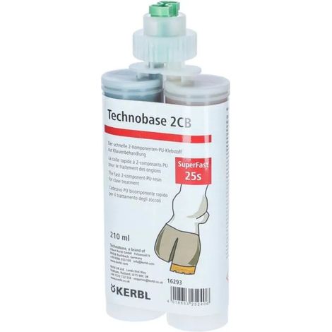 Pegamento para casco kerbl technobase 2cb superfast curado rápido adhesión fuerte