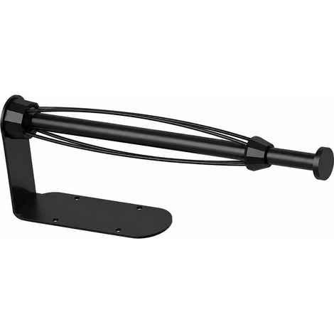 Porte-essuie-tout en acier inoxydable, sans perçage, noir, amortissant (1/5)