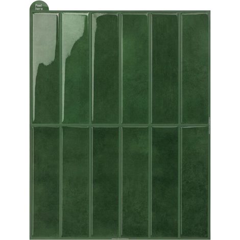 Selbstklebende grüne Tapete, 29 cm x 22,9 cm, 1 Blatt, einfaches 3D-Wandbild für die Wand hinter dem Fernseher. (1/5)