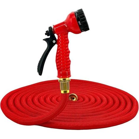 Tuyau d'arrosage extensible - AVIZAR - Modèle générique - 15→75 m - Rouge - ABS/TPE léger