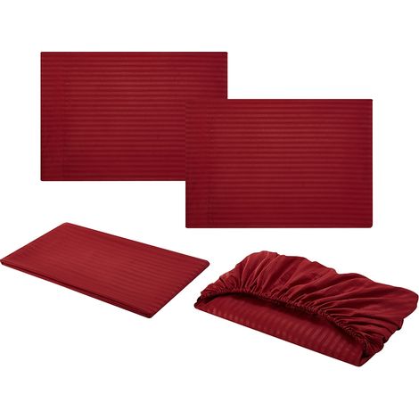 Set De Literie En Microfibre - Taie D Oreiller 50x75 Cm - Housses De Matelas 140x200 Cm - Drap Plat 230x260 Cm - 4 Pièces (1/5)