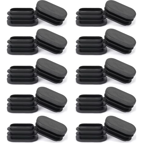 20 bouchons en forme de bande, 30 x 15 mm, pour chaise ovale, joint d'étanchéité pour bouchon de tube ovale, embout de tube ovale (1/5)