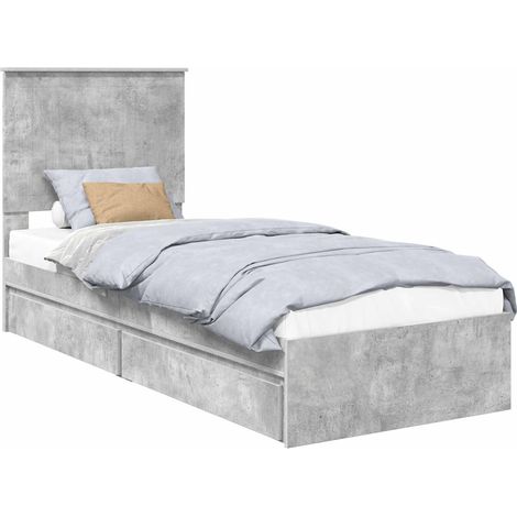 Maison Exclusive - Letto con Contenitore con testiera Grigio cemento 75 x 190 cm