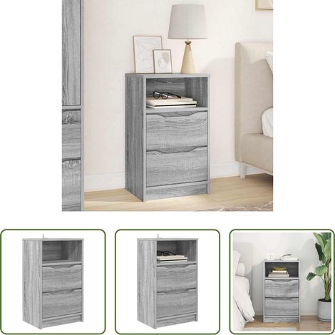 vidaXL Nachttisch Sonoma - Nachttisch Graues Sonoma 40 x 30 x 467 cm Holzwerkstoff (1/5)