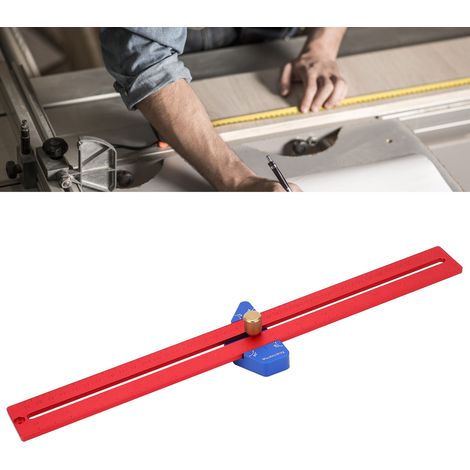Anreißlineal für Holzbearbeitung, T-Lineal aus Aluminiumlegierung, Lochanreißlineal, Winkelanreißwerkzeug für die Holzbearbeitung mit 370° Winkelanreißlineal aus Aluminiumlegierung (1/5)