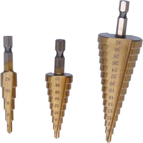 3Pièces Foret Étagère HSS Coupe-Trou Barbelé pour Perçage Bois Acier Inoxydable (1/5)