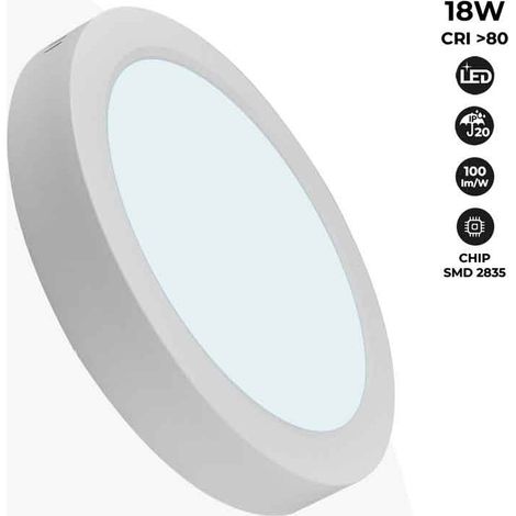 Barcelona Led – Plafonnier LED de surface 18W – Technologie DOB – 1800 lumens – Indice de protection IP20 – Ø226x35mm – Blanc froid (1/5)