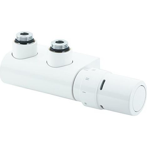 Kit de robinetterie Danfoss VHX-Duo, passage, RAX Th. Tête couleur RAL 9016, blanc (1/5)