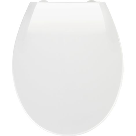 WENKO Premium WC-Sitz Kos Weiß, Thermoplast, mit Absenkautomatik, Weiß, Thermoplast weiß , Metall silber matt