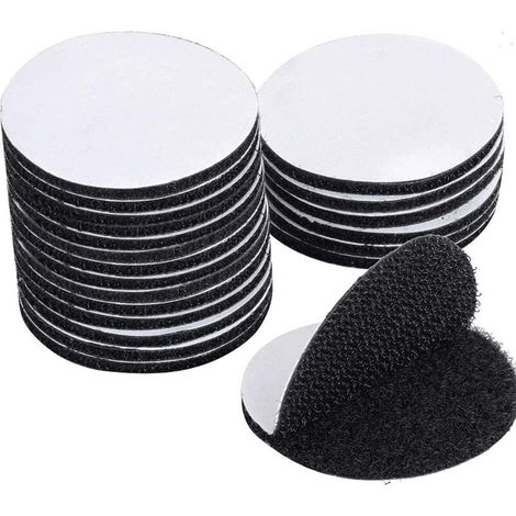 60 pièces Bande Velcro Auto-Adhésive, Très Forte, 60 x 60 mm, Noir (1/4)