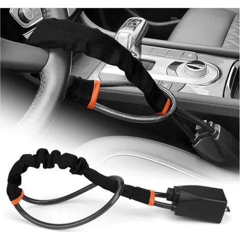 Volant Bloque, Anti Vol Auto Sécurité, Universel Protection Antivol de Vol Camion SUV Robuste, Ajustement Universel, 2 Clés (Noir) (1/4)
