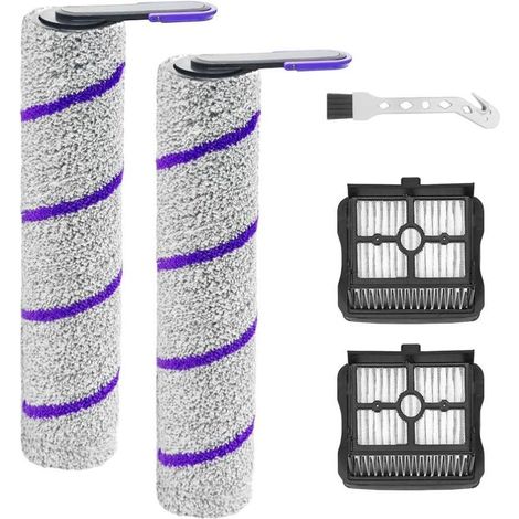 Cabezales de repuesto y filtros HEPA compatibles con las aspiradoras en seco y húmedo Rowenta X-Clean 10 y Narwal S20 Pro, incluye 2 rodillos de cepillo + 2 filtros + cepillo de limpieza (1/5)
