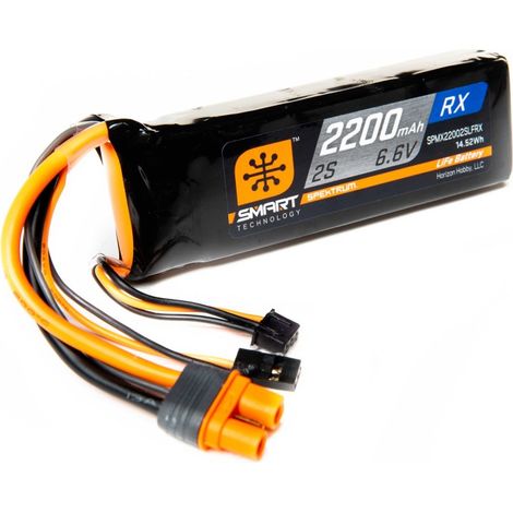 Spektrum Accessories 6.6V 2200mAh 2S 15C Smart LiFe Receiver Battery: Universal Receiver IC3