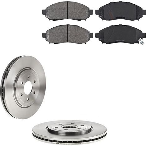KIT FRENI ANTERIORI compatibile con NISSAN NAVARA (D40) - DISCHI + PASTIGLIE OEM: P 56 059 , P 56 058 , P 56 096 / DSK2593 , DSK2707 , SDK6015 /SOSTITUZIONE DIRETTA/BASSA POLVERE/SILENZIOSO