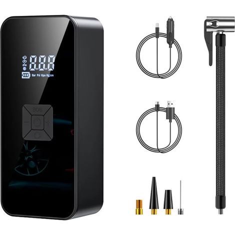 Pompe à Air Rechargeable Gonfleur de Pneu Compresseur Portable Gonfleur de Pneu de Voiture Sans Numérique pour Ballons de Vélo de Moto (1/5)