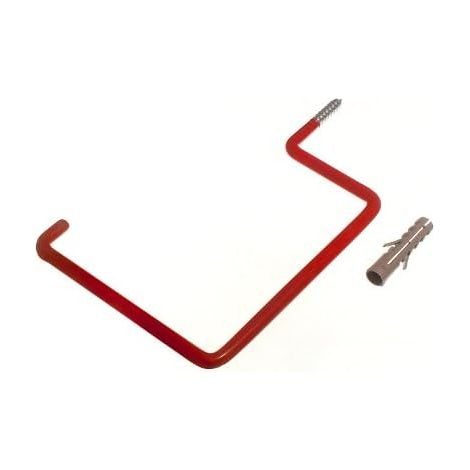 Lot de 20 crochets pour échelle murale avec revêtement en plastique rouge + prise murale (1/2)