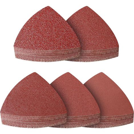 100er Set Deltaschleifpapier Klett 93mm Körnung 40-400 für Multischleifer (1/5)