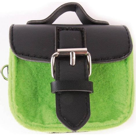 Fucsia e Grigio - Dispenser porta sacchetti igienici in feltro per cani (1/2)