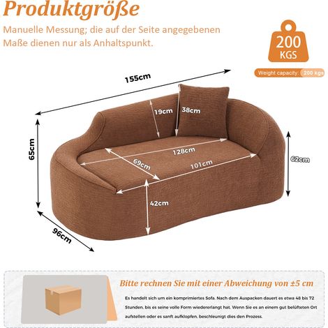 Chaise longue caramello in ciniglia, convertibile 3 in 1, senza montaggio, 1 cuscino MEUBLIV (1/5)