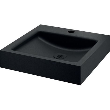 Lavabo Sospeso - Rettangolare - 39,5 cm - Acciaio Inox Nero - UNITO