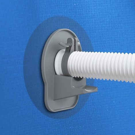 Supporto per tubo da piscina - Set di supporti per tubo - Stabilizzatore per tubo - Protezione anti-attorcigliamento - 2 pezzi - Grigio (1/5)