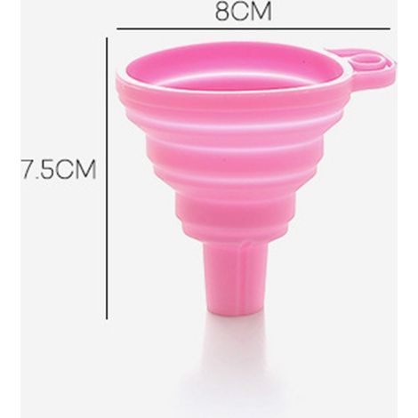 Entonnoir pliable en silicone alimentaire pour liquides (Rose) (1/3)