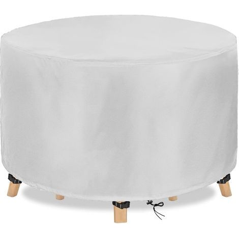 Housse Table de Jardin 210D Housse Protection Table Jardin Ronde Protection Salon de Jardin Imperméable Housse de Meuble Étanche Ronde 140x71cm (1/5)