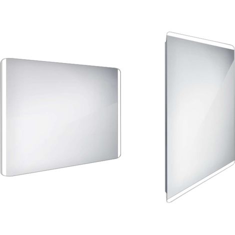 Nimco Spiegel - Spiegel mit LED-Beleuchtung, 100x70 cm, Aluminium ZP 17004