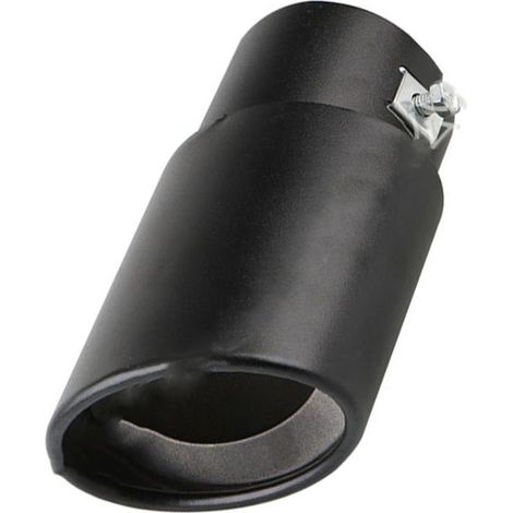 Auspuffendrohr aus Edelstahl, rostfrei, universell, gerader schwarzer Rohrauslass, anpassbar von 5,3 cm bis 3,8 cm. (1/4)